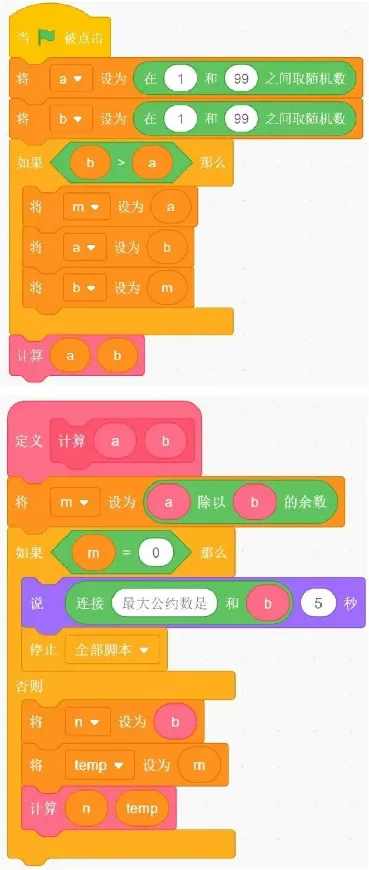 求最大公约数-scratch真题2212四级 第6张