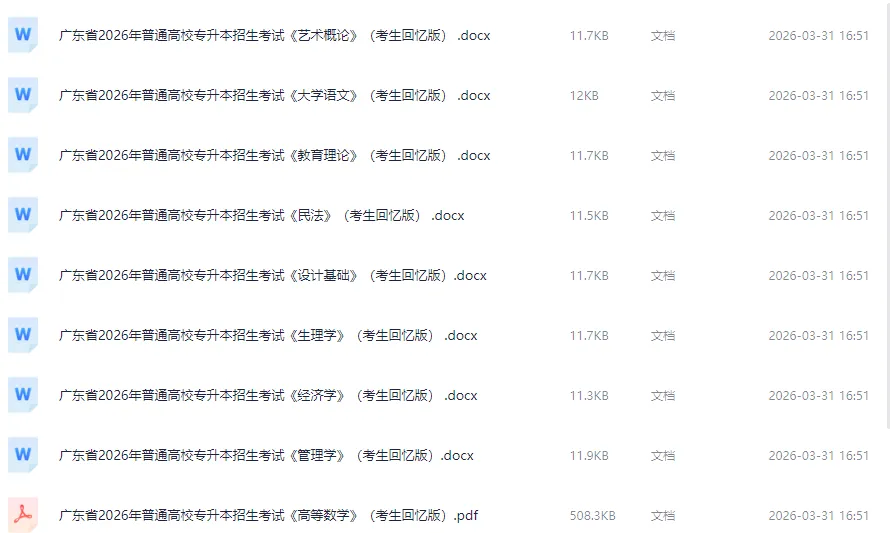 已收集18科目丨2026年广东专升本真题(回忆版) 第2张