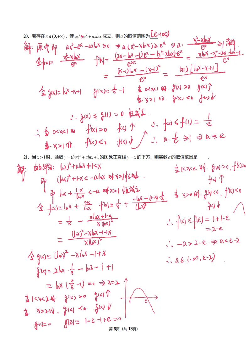 试卷分享0025:008-高中数学专题复习卷:导数综合 第10张