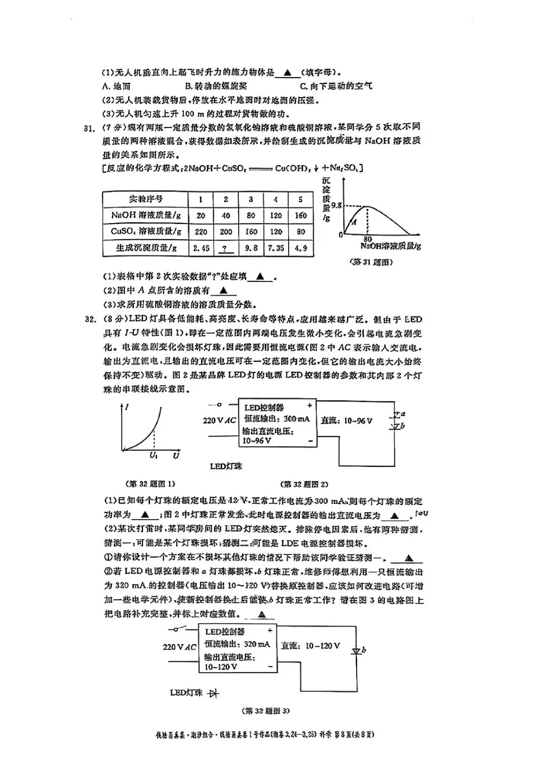宁波家长速存!钱塘甬真潮卷・科学试卷 + 完整答案 PDF,中考冲刺必刷! 第10张