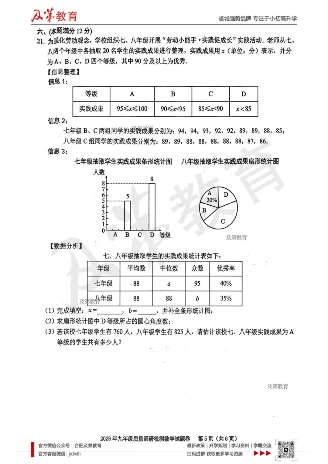 最新!2026合肥各区中考一模真题 第9张