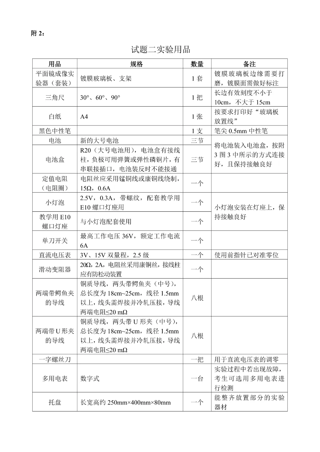 最新!2026年中考物化生实验操作考试题目公布! 第9张