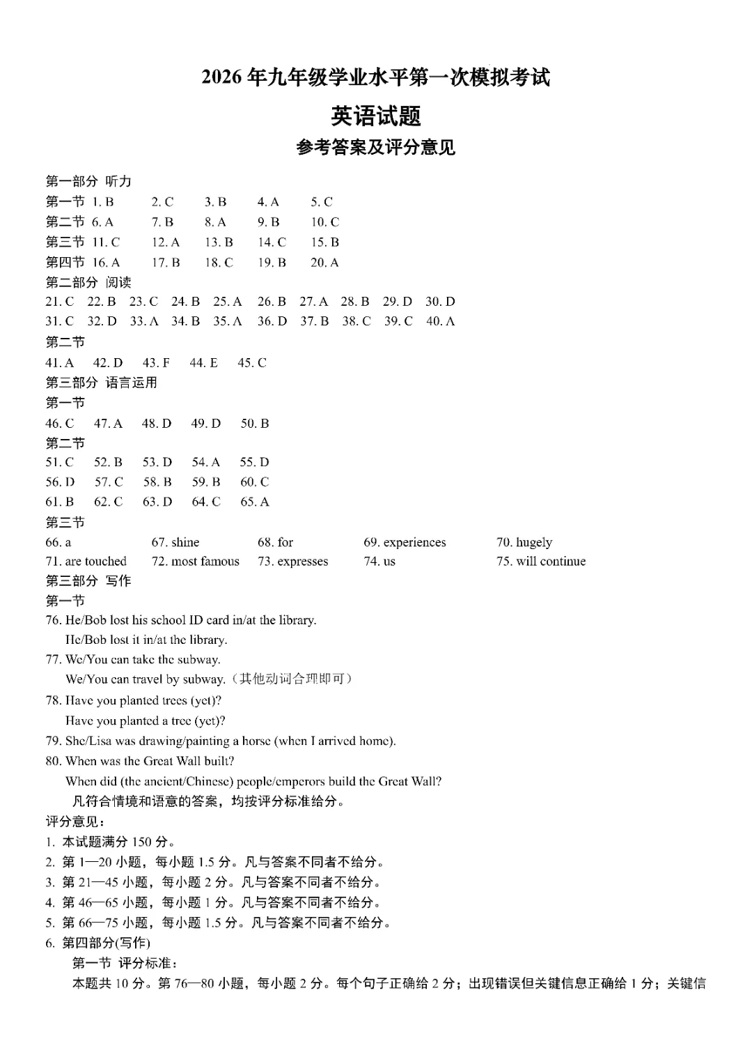 2026年山东省济南市历下区中考一模真题及答案【新鲜出炉】 第10张