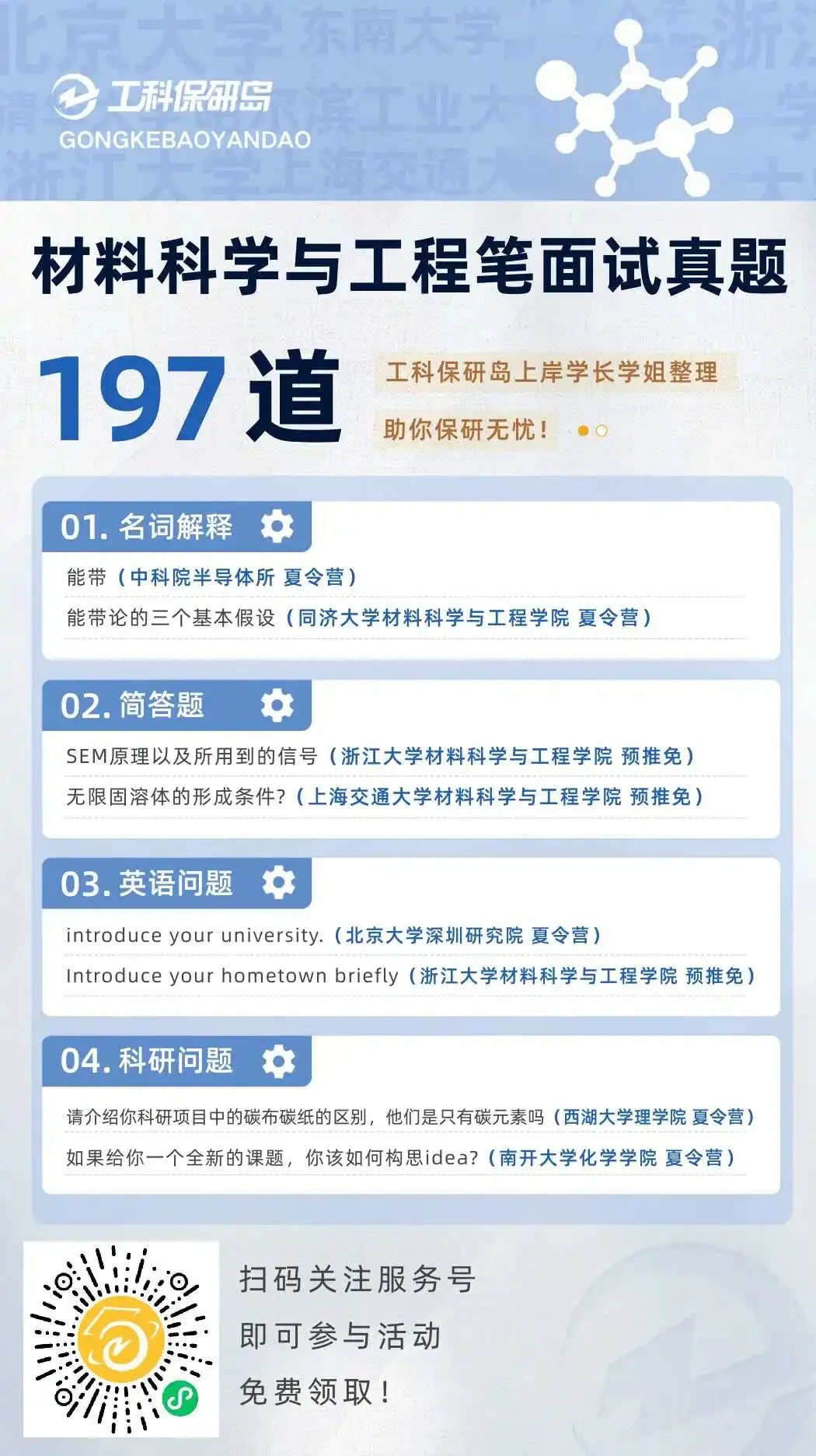 真题分享|生物医学工程保研笔面试真题183道 第14张