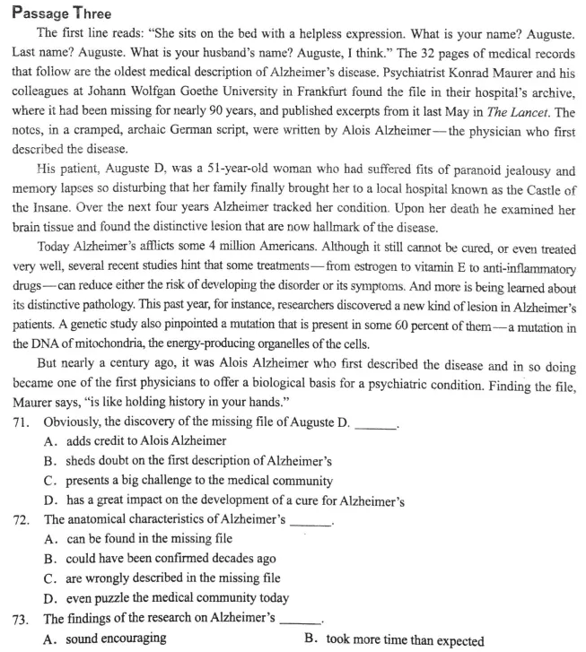 考博英语真题:2009-71~75(阅读理解) 第2张