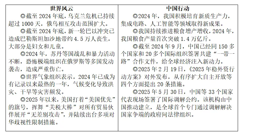 2025年南京中考道德与法治真题 第4张