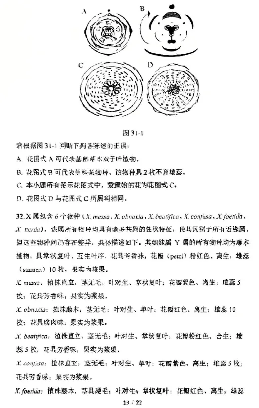 2026年全国生物学联赛初赛真题答案发布(七省赛区) 第14张
