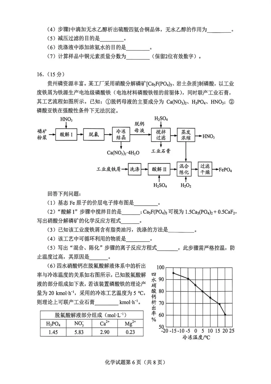 2026年贵州省化学适应性考试试卷 第6张
