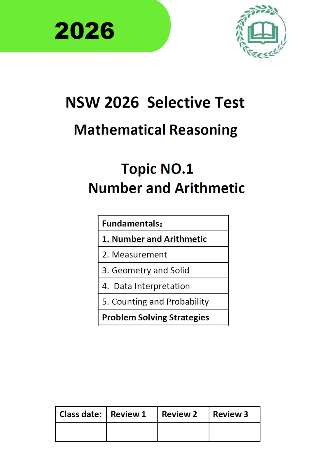 NSW 精英中学考试 MR 真题分类汇总-NO1 第2张