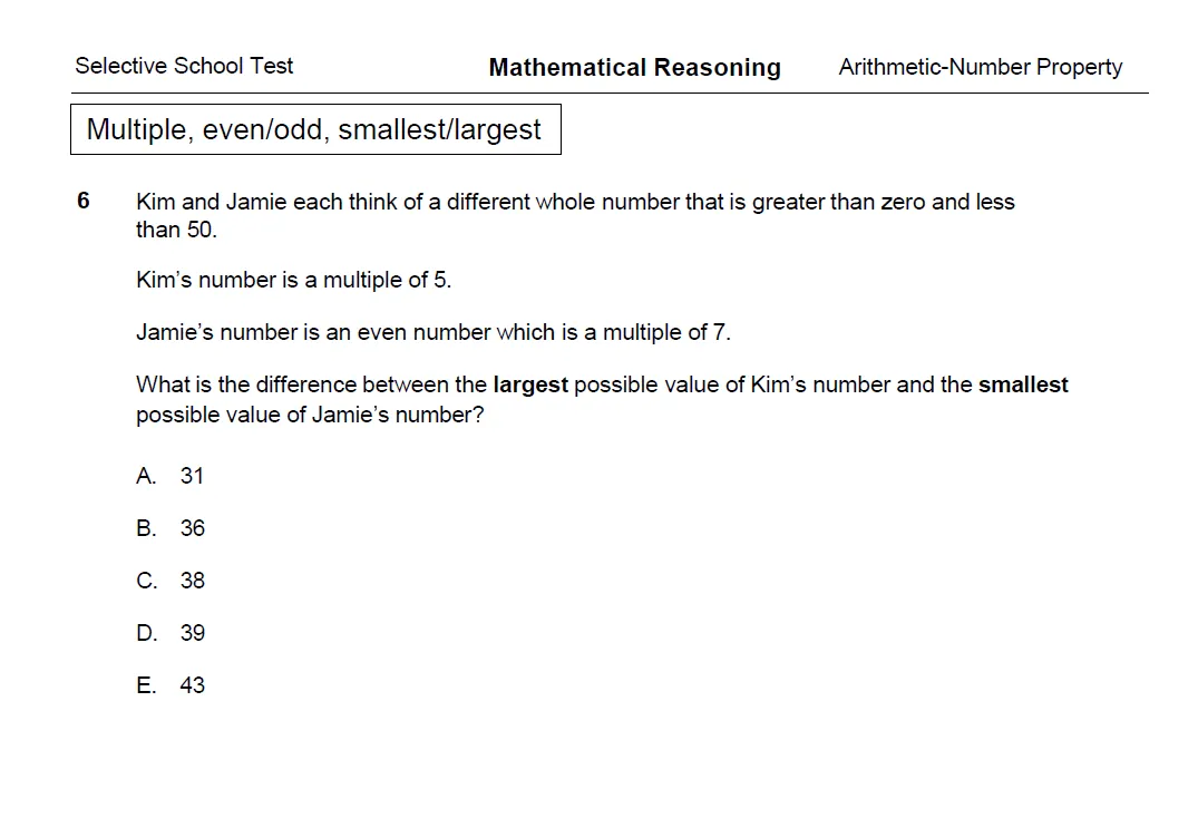 NSW 精英中学考试 MR 真题分类汇总-NO1 第3张