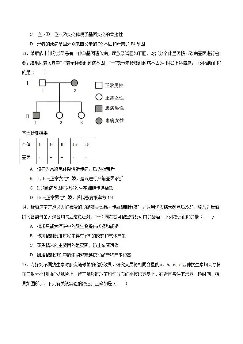《高中试卷》湖北省十堰市2026届高三上学期元月调研考试(一模)生物(含答案) 第6张