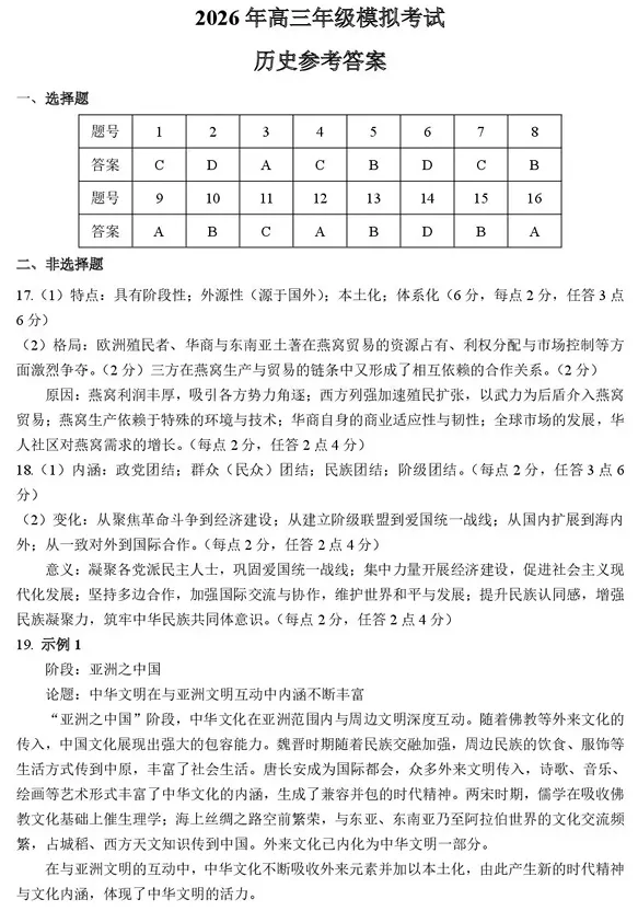 广东省东莞市2026年高三年级模拟考试(东莞一模)历史试卷 第7张