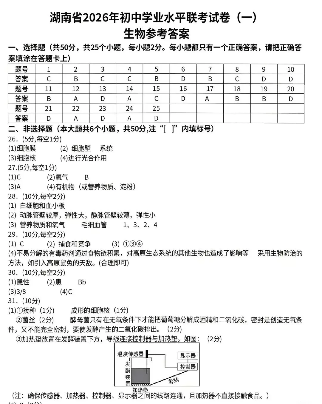 湖南省2026年初中学业水平联考试卷(一) 第5张