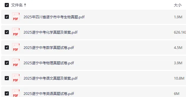 2025四川遂宁中考真题|全科含解析|高清下载 第3张