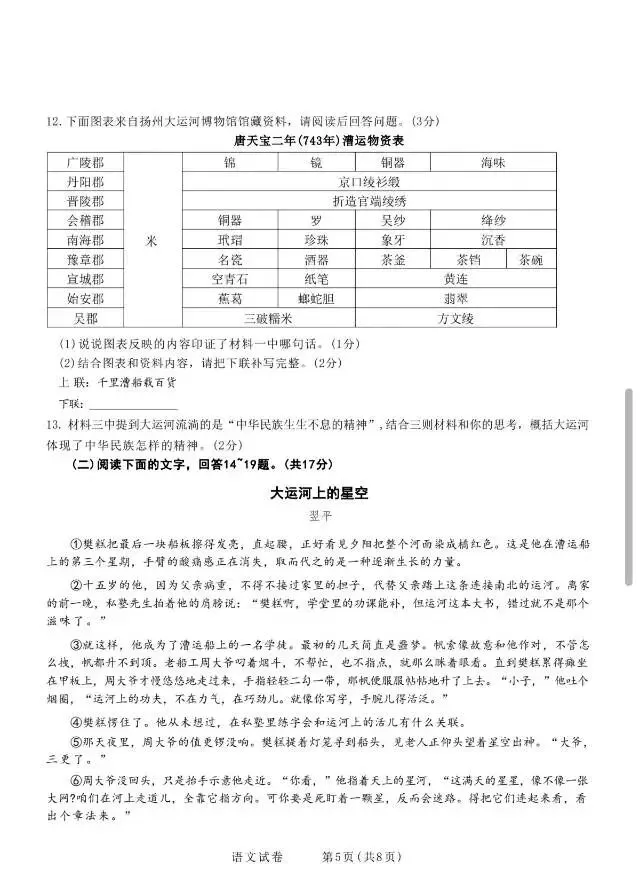 2026长安区区模考试试卷 第13张