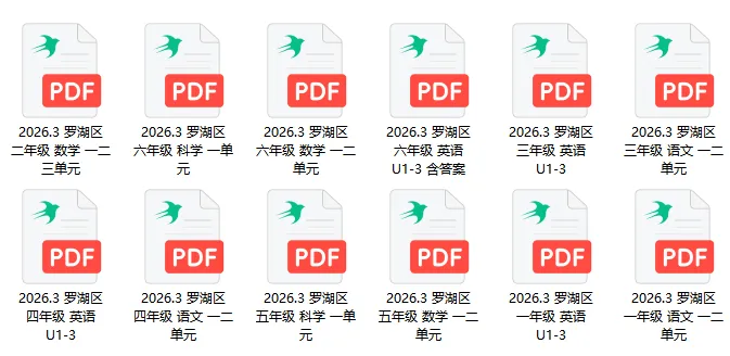 最新真题卷 | 罗湖区2025-2026学年1~6年级语数英科一二单元 第1张