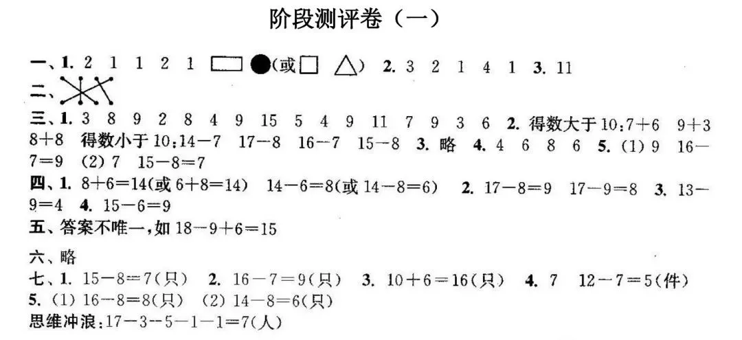 人教版数学一年级下册第一次月考试卷多套(含答案)可下载 第20张