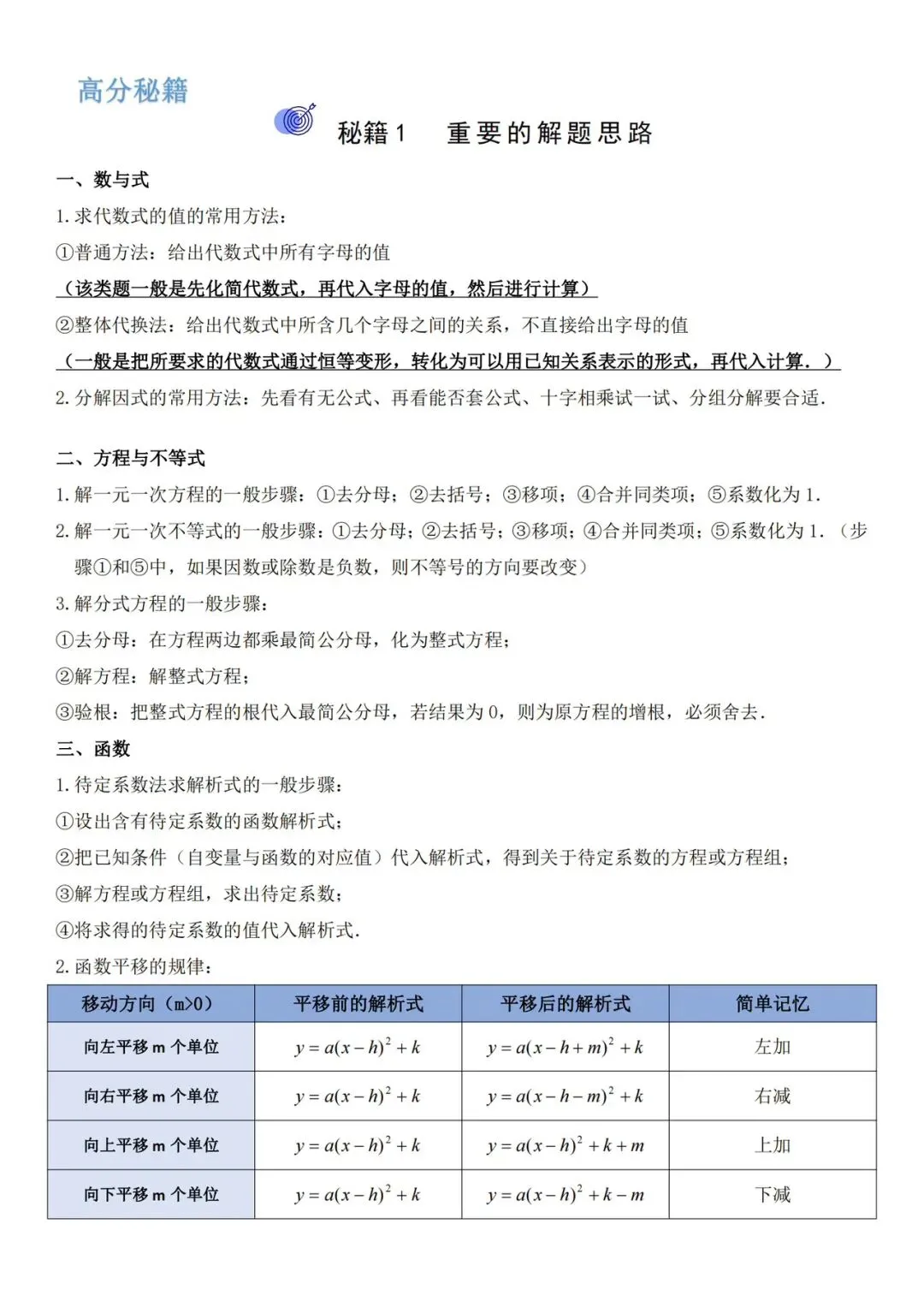 中考数学——必备重点知识 第14张