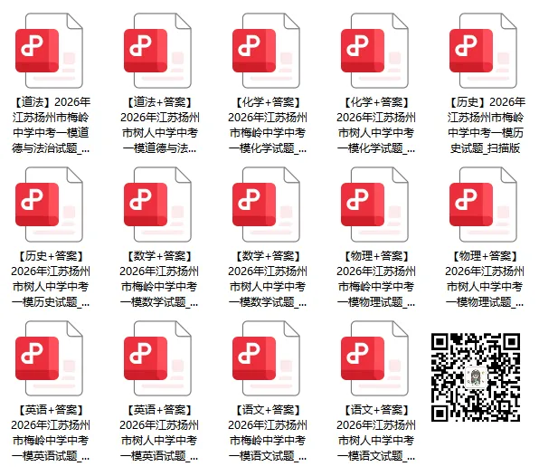 七科全!2026树人/梅岭中考一模试卷+答案已出! 第1张