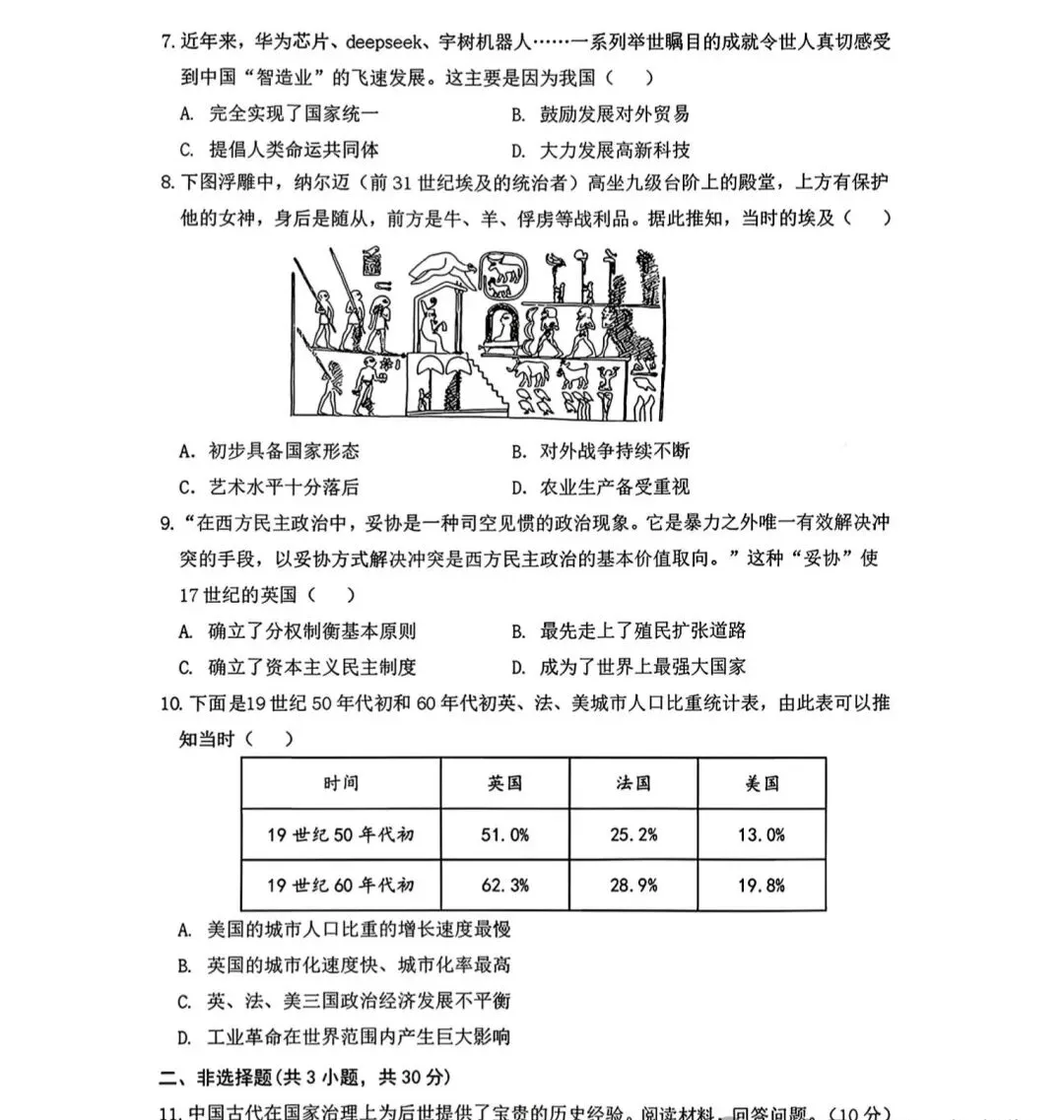 2026年3月赤峰松山中考模拟试卷和答案:语文数学英语物理化学道法历史 第69张
