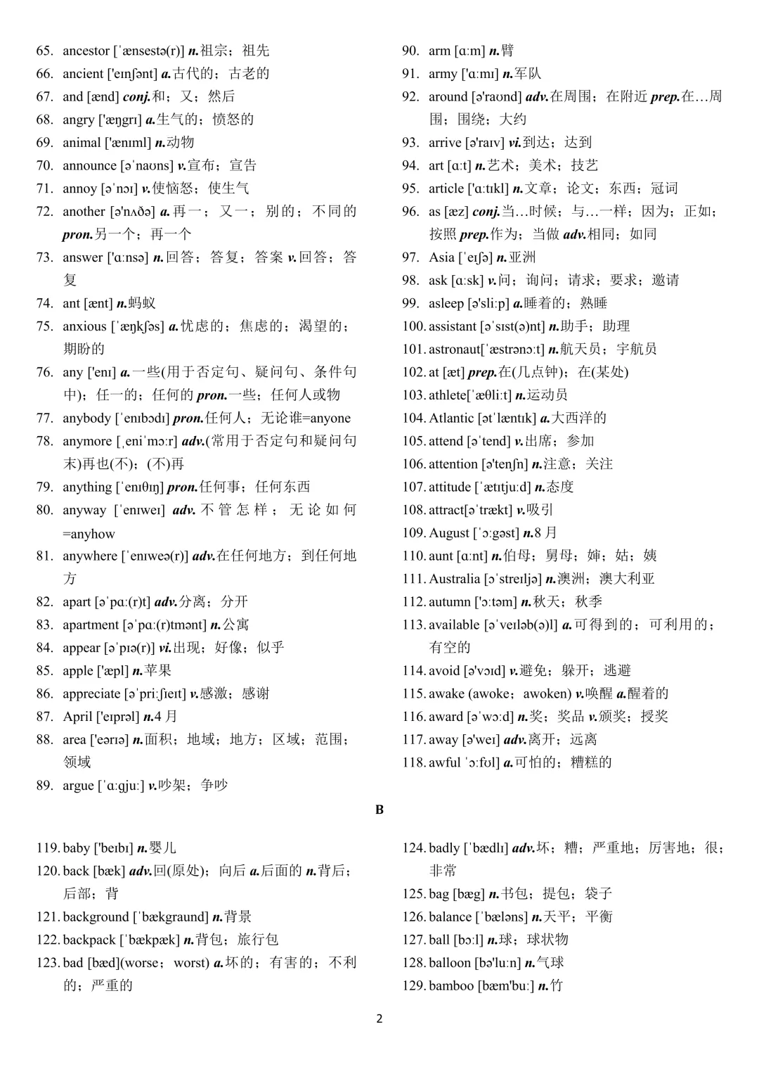 中考英语 新课标2000词汇顺序版(背诵+默写) 第2张