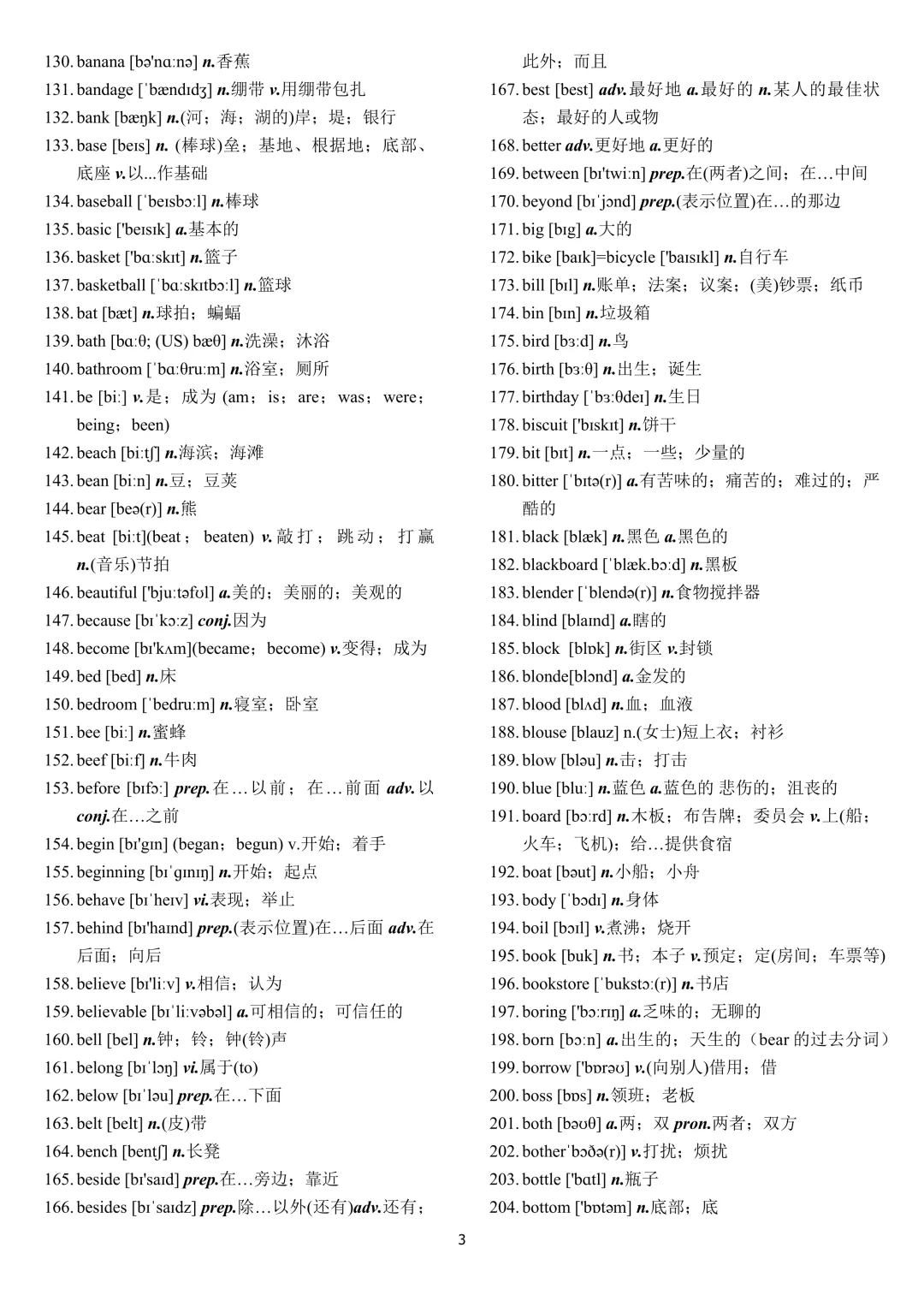 中考英语 新课标2000词汇顺序版(背诵+默写) 第3张