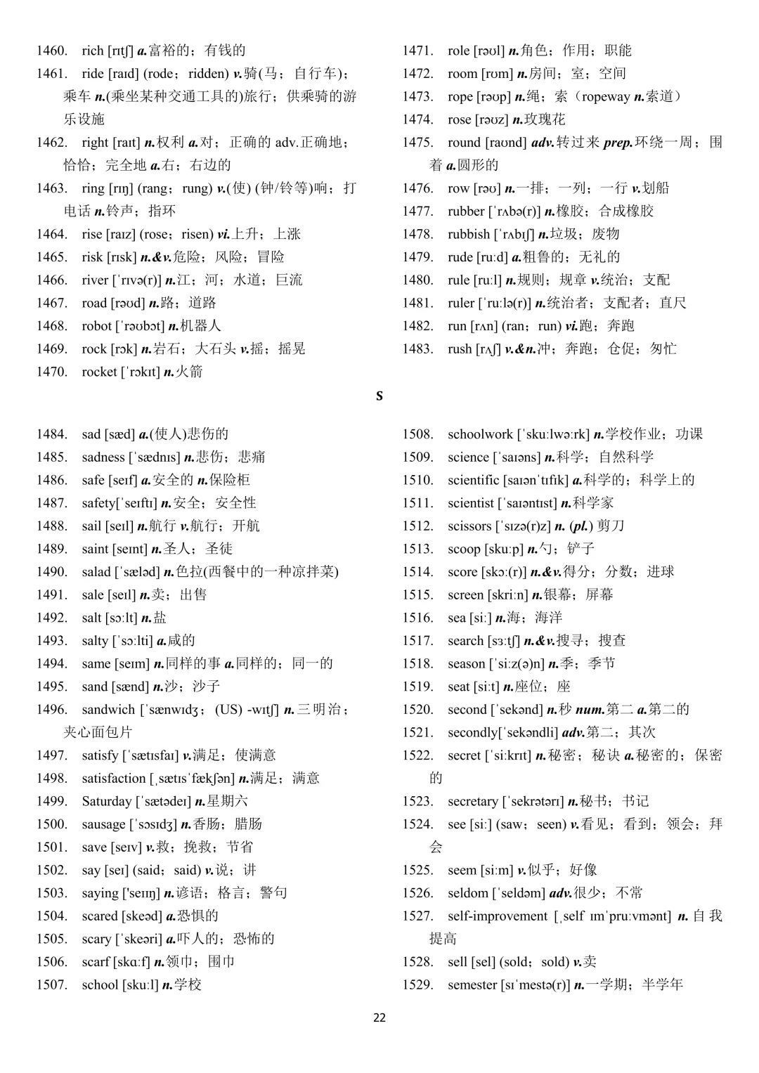 中考英语 新课标2000词汇顺序版(背诵+默写) 第22张