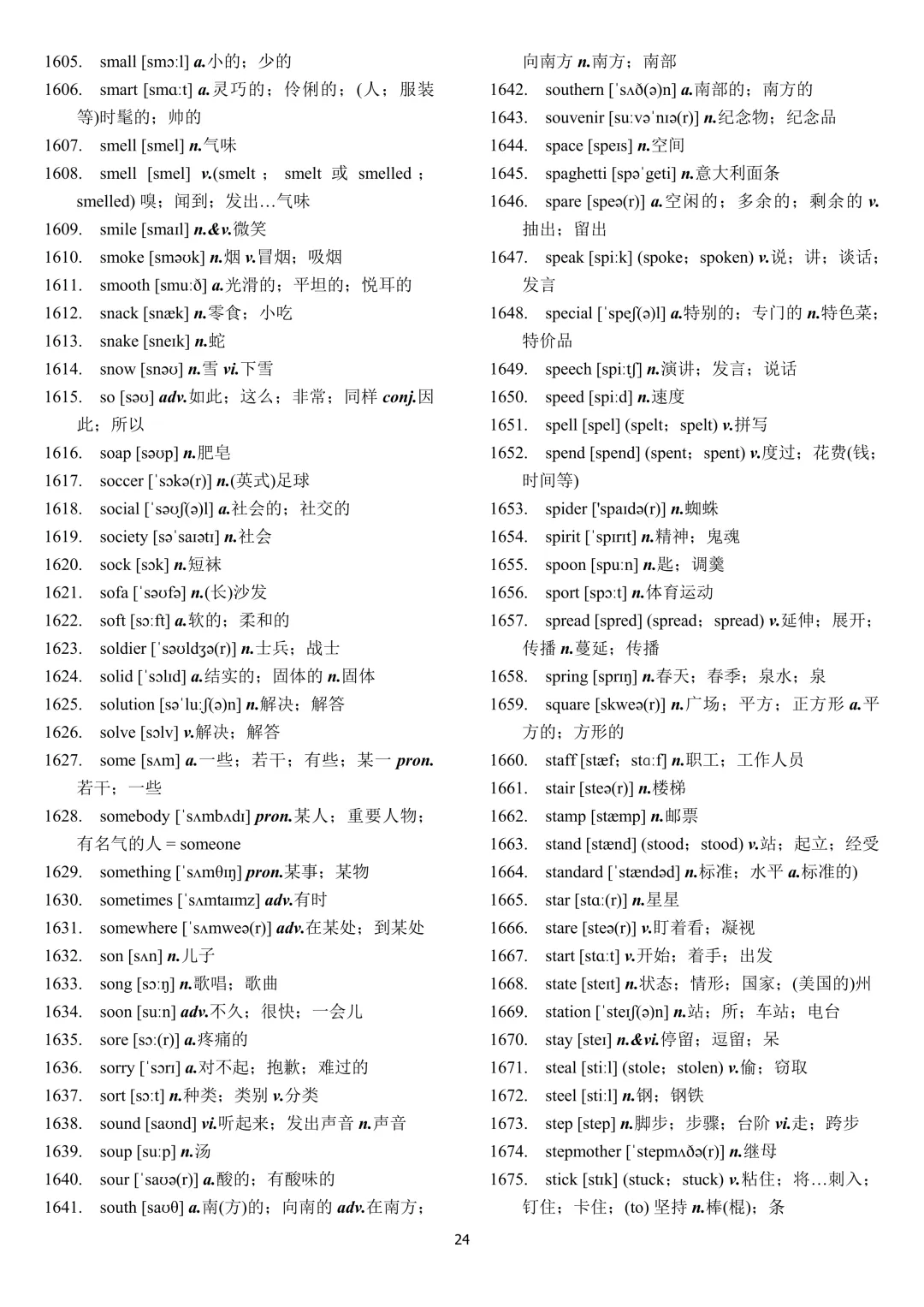 中考英语 新课标2000词汇顺序版(背诵+默写) 第24张