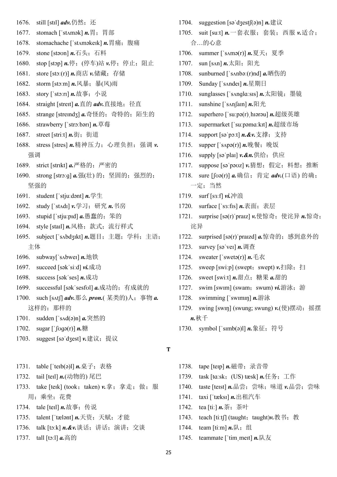 中考英语 新课标2000词汇顺序版(背诵+默写) 第25张