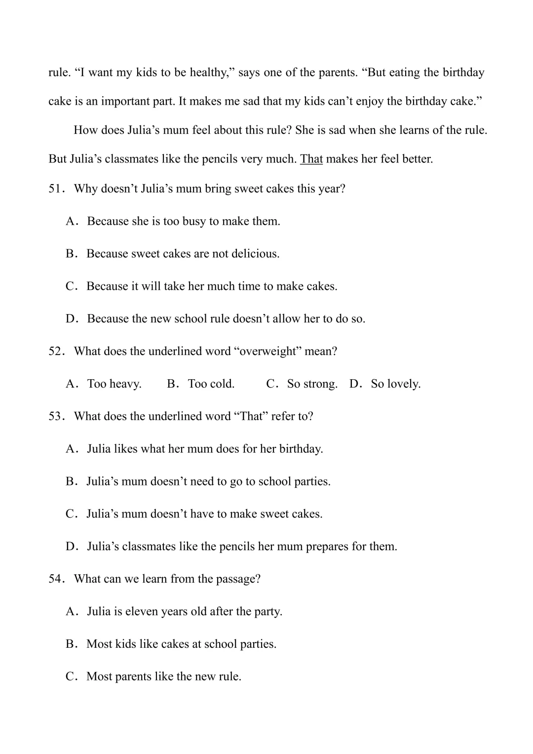 新人教七下英语 期中模拟试卷1 (带听力+有答案) 第12张