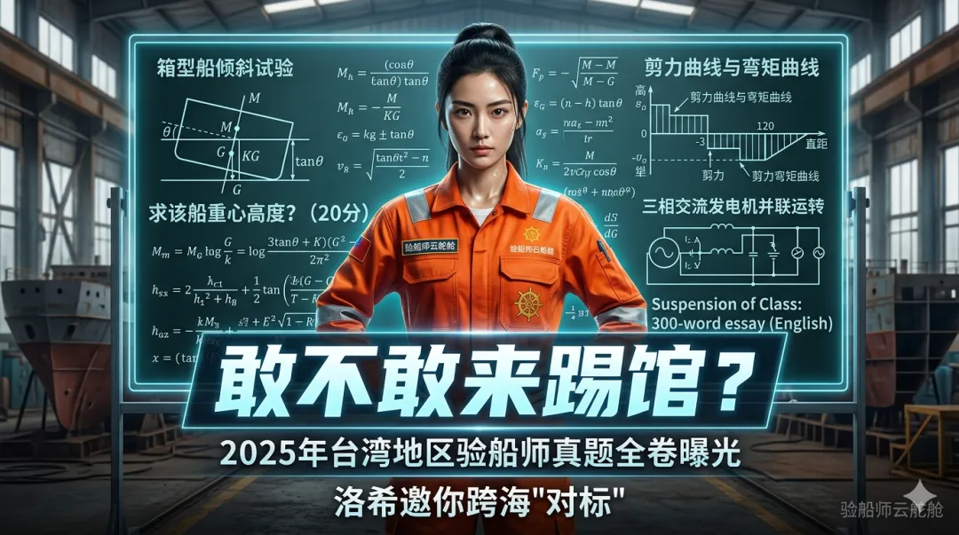 敢不敢来踢馆?2025年台湾地区验船师真题全卷曝光,洛希邀你跨海“对标” 第1张