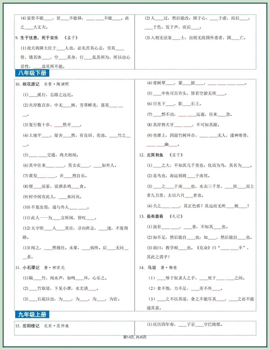 2026中考文言文考什么?课内重点篇目知识梳理,吃透稳拿满分! 第32张