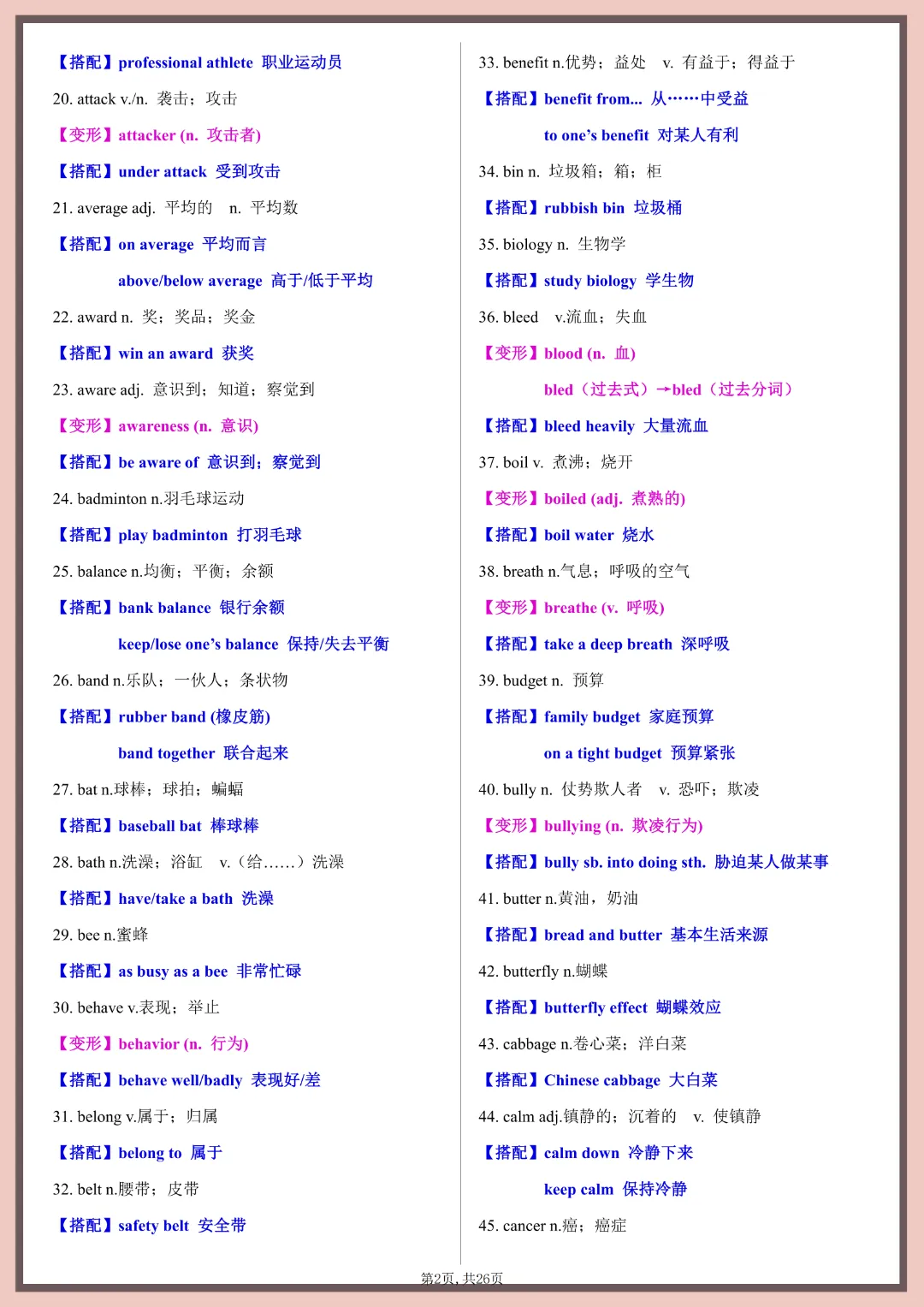 2026年中考英语《5天速记》2025年新增词汇》高清完整电子版可打印 第3张