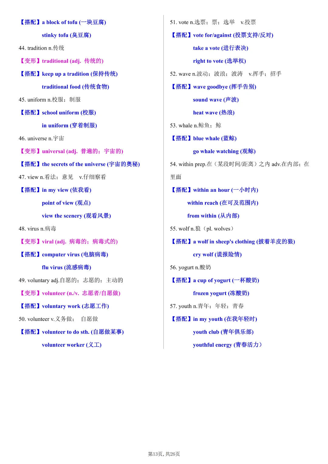 2026年中考英语《5天速记》2025年新增词汇》高清完整电子版可打印 第14张