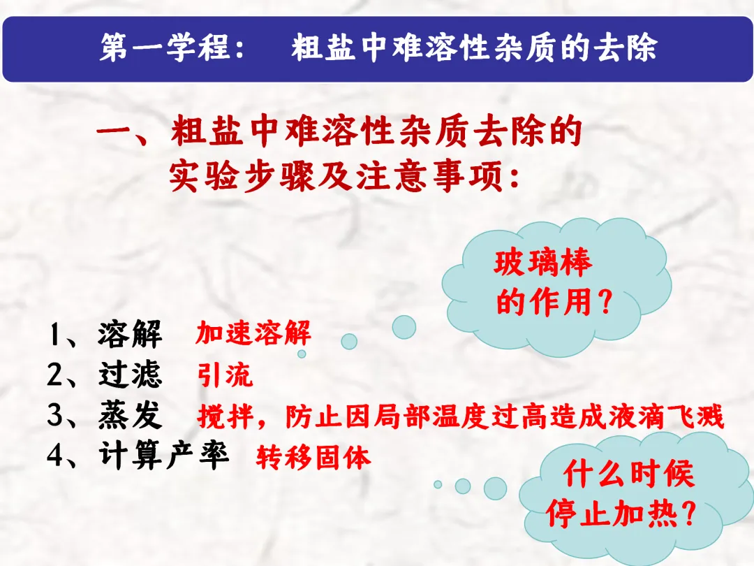 F783 一轮中考单元复习 决胜中考2026 优质课资源包 初中化学《专题复习---粗盐提纯》课件PPT+教学设计Word 第8张