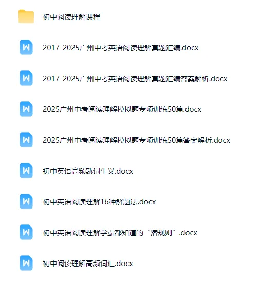 2026届广州中考英语阅读理解总复习专题资料历年真题汇编+模拟题训练+解题技巧 第1张