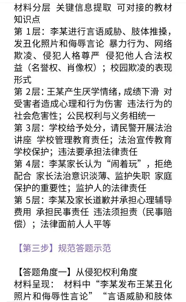 中考道德与法治材料题五步分析法具体指导及常见失误 第2张