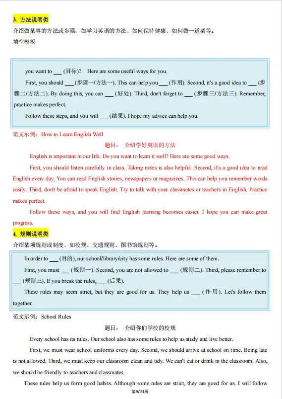 冲刺中考——2026年中考英语《写作满分必备模板 ) 》,共54页,电子版可下载可打印 第16张