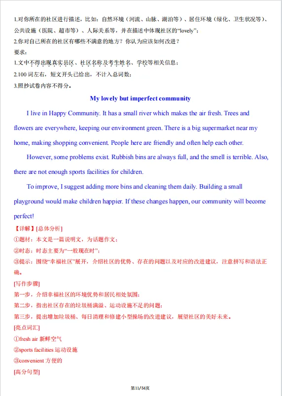 冲刺中考——2026年中考英语《写作满分必备模板 ) 》,共54页,电子版可下载可打印 第18张