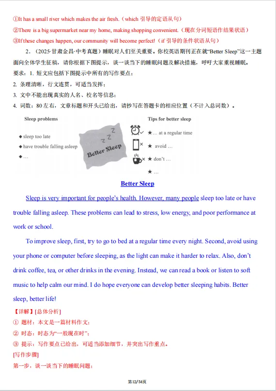 冲刺中考——2026年中考英语《写作满分必备模板 ) 》,共54页,电子版可下载可打印 第19张