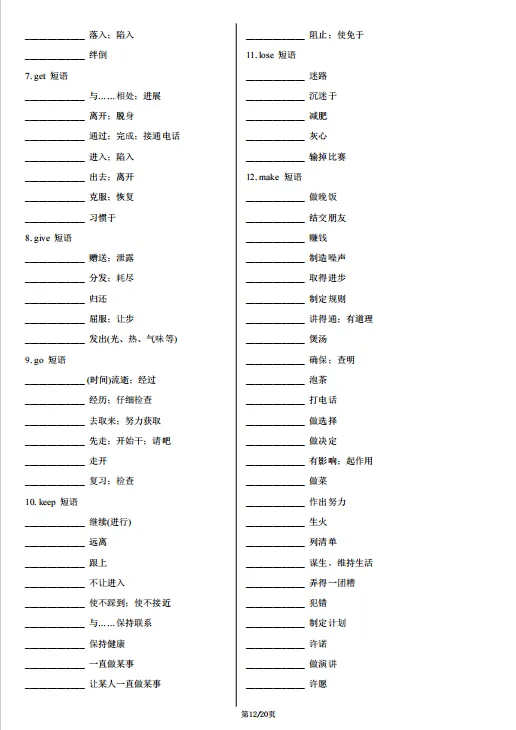 冲刺中考——2026年中考英语《写作满分必备高频短语(背诵版 +默写版)) 》,共20页,电子版可下载可打印 第17张