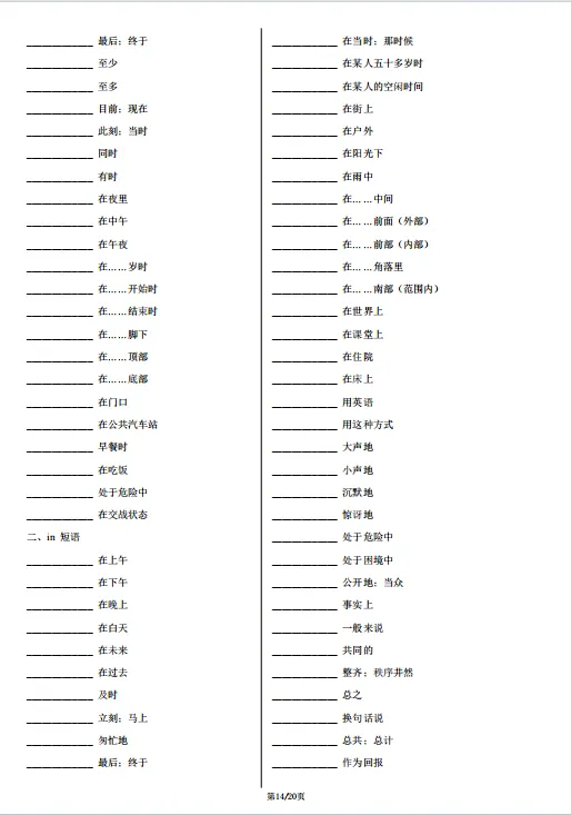 冲刺中考——2026年中考英语《写作满分必备高频短语(背诵版 +默写版)) 》,共20页,电子版可下载可打印 第19张
