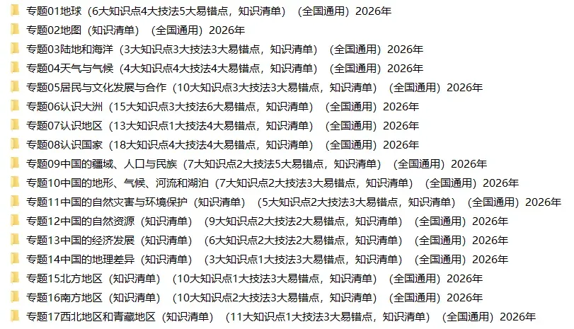 2026年中考(会考)地理一轮复习专题知识讲义 | 全国通用 第1张