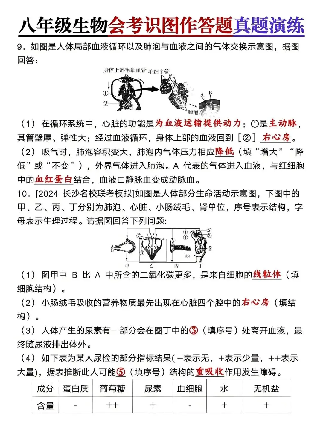 八年级下册生物:会考识图作答题真题演练,孩子查漏补缺的好帮手! 第6张