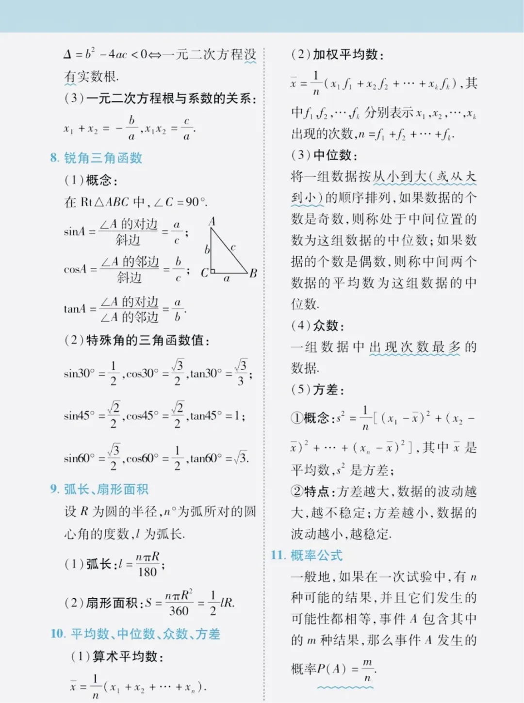 中考数学必背知识点,赶快收藏!(可打印) 第5张
