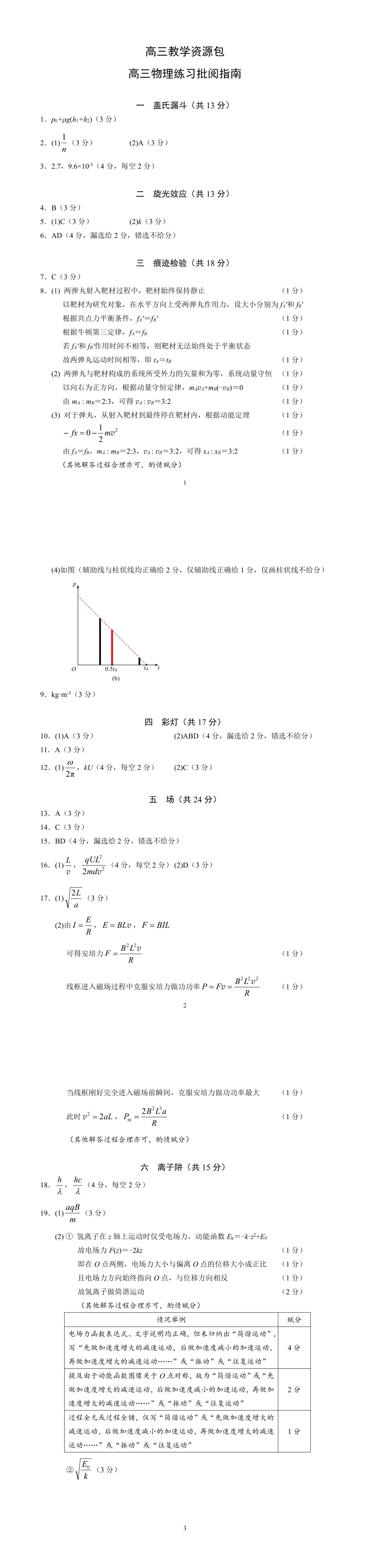 2026届上海市浦东新区高三二模物理试卷及答案 第2张