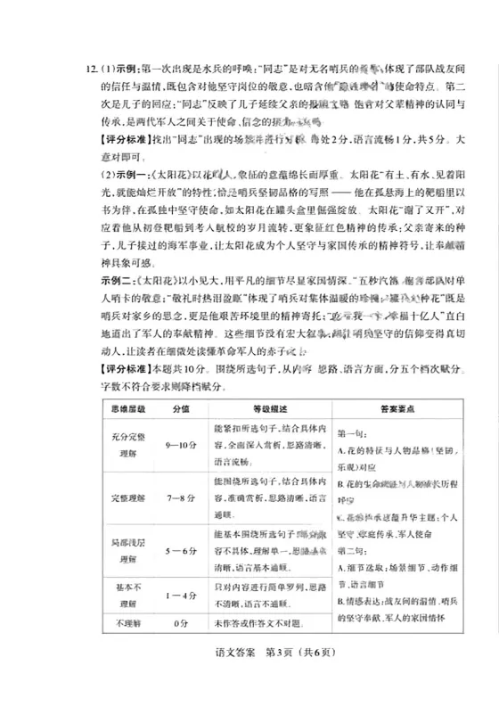 2026晋文源百校联考(一B)语文试卷及答案 第12张