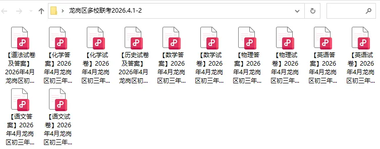 全科目!26年4月龙岗区多校联考一模真题及答案免费领 第2张