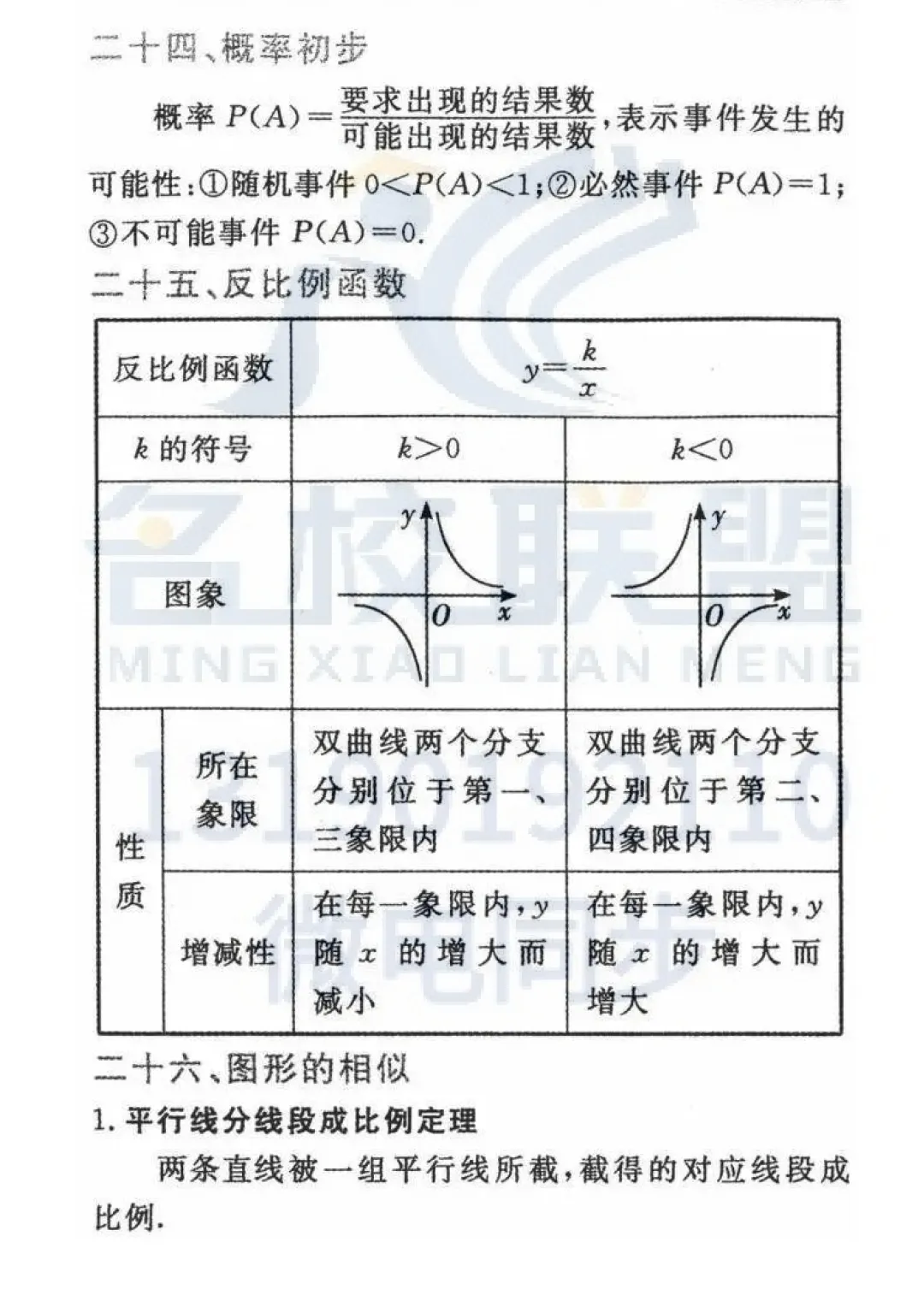 中考数学24个重要公式定律详解,快查缺补漏! 第16张