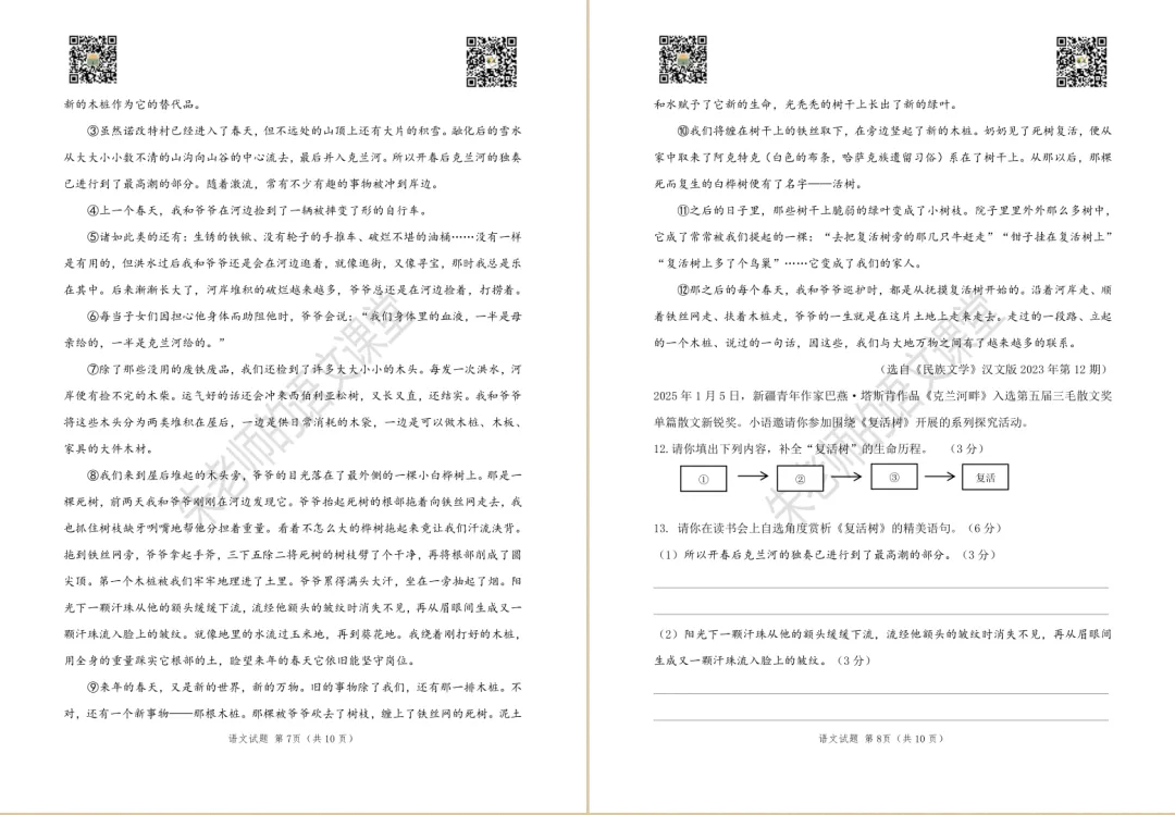 2025年徐州市区九年级一模语文试卷及答案(电子版) 第6张